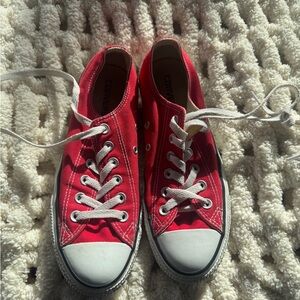Converse Red Canvas Sneakers with White Accents
